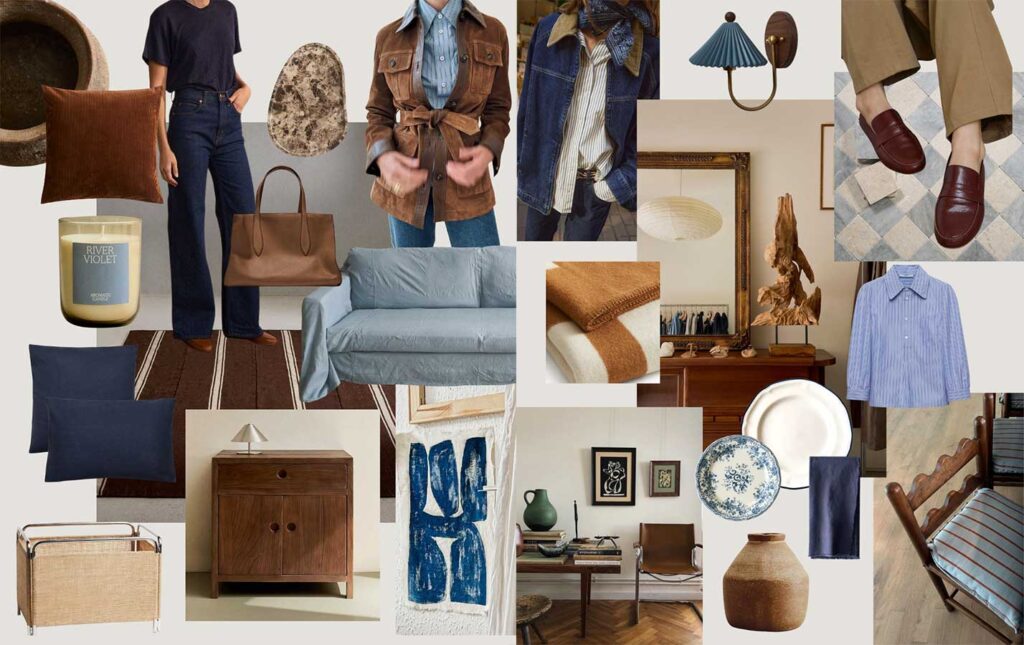 Collage of fashion and interior items
